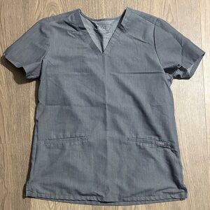 Figs Charcoal V-Neck Scrub Top